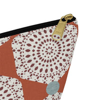 Lace Hexagon Accessory Pouch w T-bottom in Orange